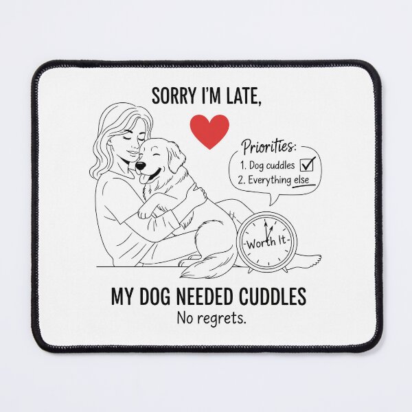 Item preview, Sorry I’m Late, My Dog Needed Cuddles designed and sold by Amir Faysal.