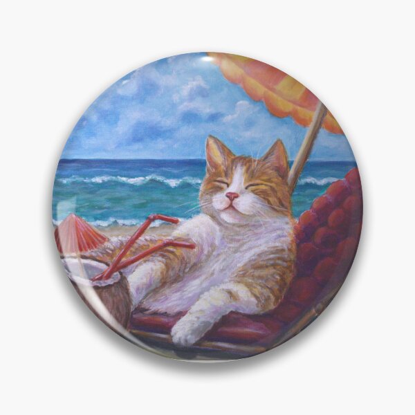 Artikelvorschau, Hübsche Kokosnuss. Katze am Strand entworfen und verkauft von Elena Dunaeva.