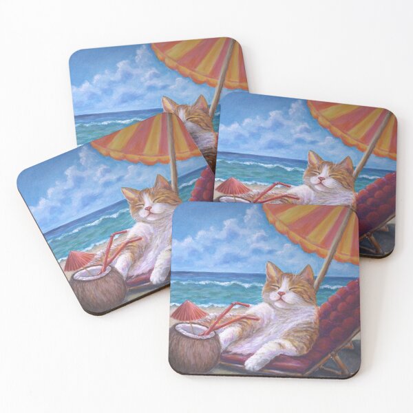 Item preview, Pretty coconut. Cat on the beach designed and sold by Elena Dunaeva.