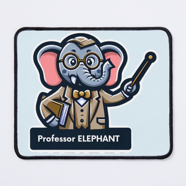 Item preview, _Wise Elephant Professor designed and sold by  ViralVisionsCreating .