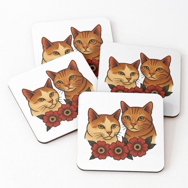 Item preview, Traditional Tattoo Style Cats: Sugar and Spice designed and sold by Coffee First Co..