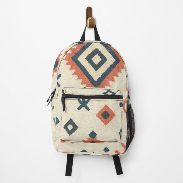 Item preview, Patrón tribal geométrico bohemio en tonos óxido y azul marino sobre fondo crema: arte mural minimalista étnico azteca designed and sold by W. Chahir®.