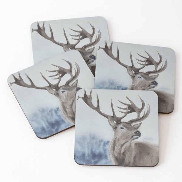 Item preview, Red deer watercolor painting designed and sold by Assol Kovtun.