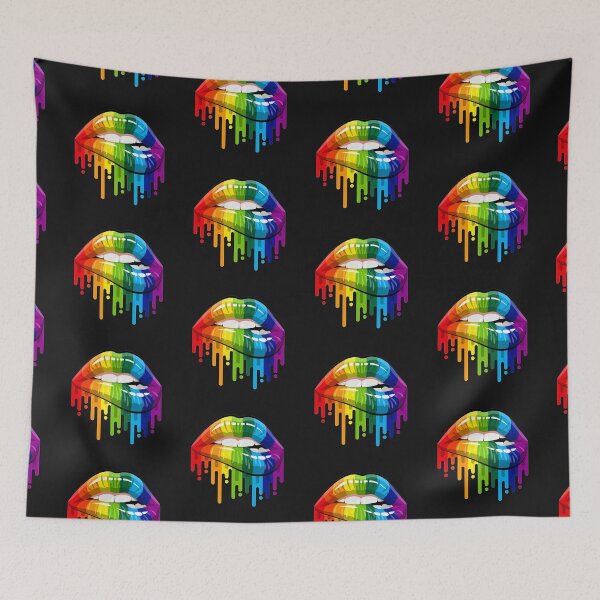 Item preview, Rainbow Biting Lips Melting Drip designed and sold by FestDrip.