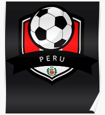 Soccer flag Peru Poster