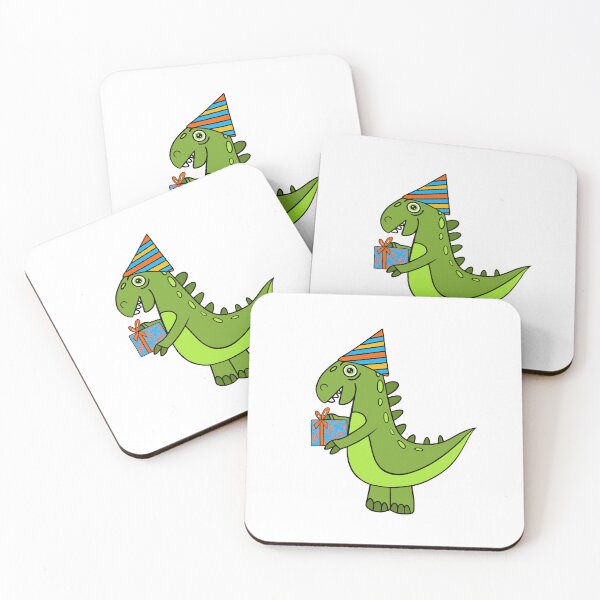 Item preview,  Cute Green Dinosaur Going To A Birthday Party designed and sold by Sartoris Art.