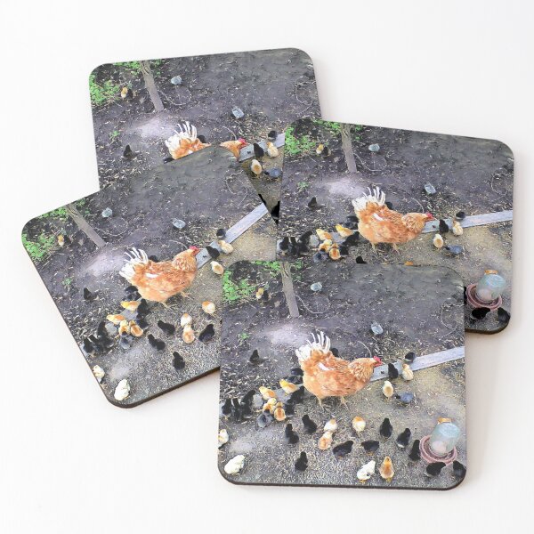 Item preview, Mother Hen with Her Colorful Chicks – Rustic Farmyard Scene designed and sold by NatureChampion.