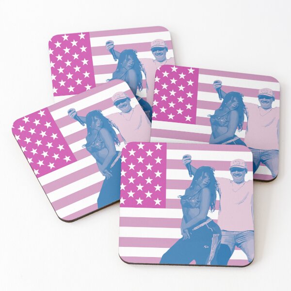 Item preview, Morgan Wallen Tate McRae Pink Flag Fan Art designed and sold by JaiRoseDesigns.
