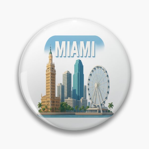 Item preview, Miami Cityscape – Iconic Skyline Digital Art designed and sold by visualvibesss.
