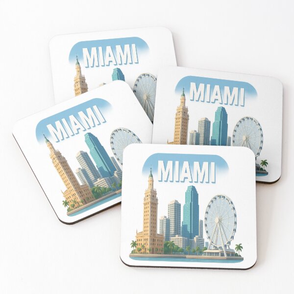 Item preview, Miami Cityscape – Iconic Skyline Digital Art designed and sold by visualvibesss.