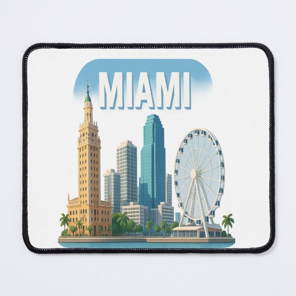 Item preview, Miami Cityscape – Iconic Skyline Digital Art designed and sold by visualvibesss.