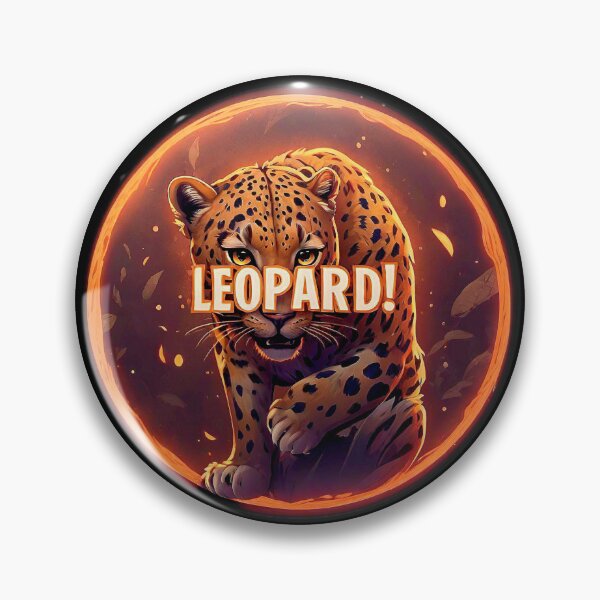 Item preview, Image 2/6 of a fantasy leopard with the large phrase "LEOPARD!" in the center inside a circle. designed and sold by Giulivo Store Graphic.