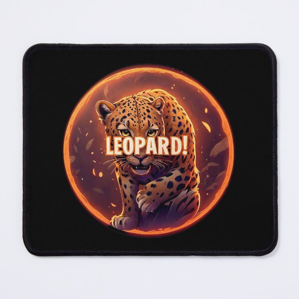 Item preview, Image 2/6 of a fantasy leopard with the large phrase "LEOPARD!" in the center inside a circle. designed and sold by Giulivo Store Graphic.