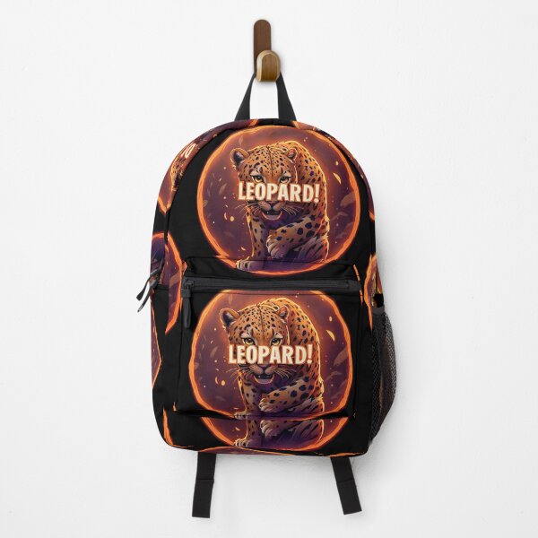 Item preview, Image 2/6 of a fantasy leopard with the large phrase "LEOPARD!" in the center inside a circle. designed and sold by Giulivo Store Graphic.
