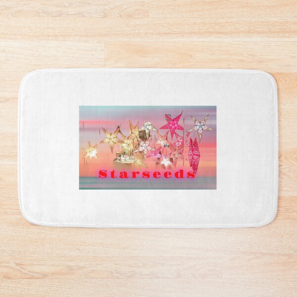 Item preview, colourful bright shiny stars on a sea and land view background with starseeds wording  designed and sold by wallartofmio.