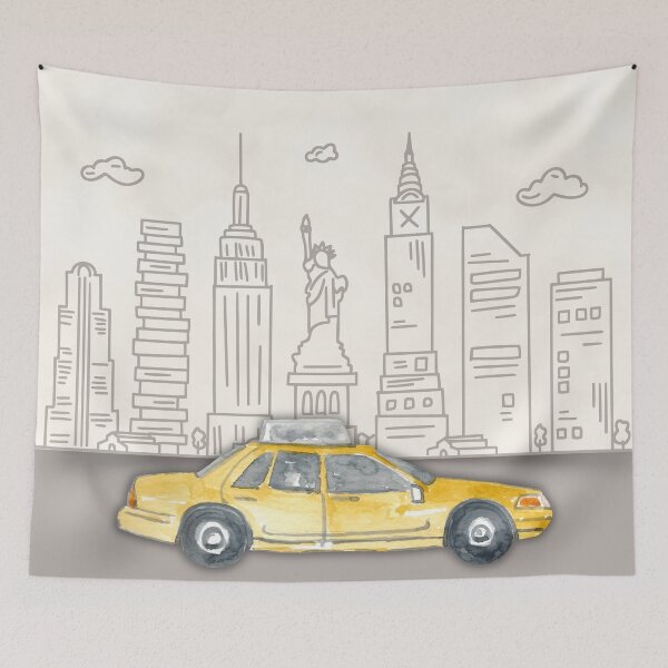 Item preview, New York Dreams: Taxi & Skyline Vignette designed and sold by Simplesemais.