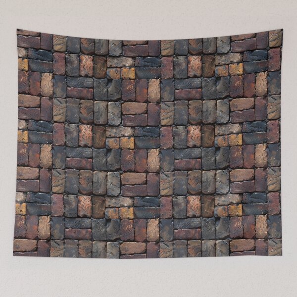 Item preview, Rustic Clay Brick Wall Textured Pattern designed and sold by NTGUILTY.