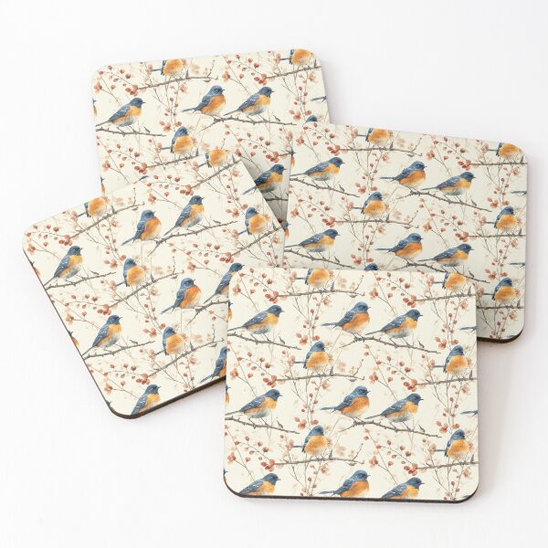 Item preview, Watercolor Bluebirds on Branches Gentle Spring Pattern designed and sold by NTGUILTY.