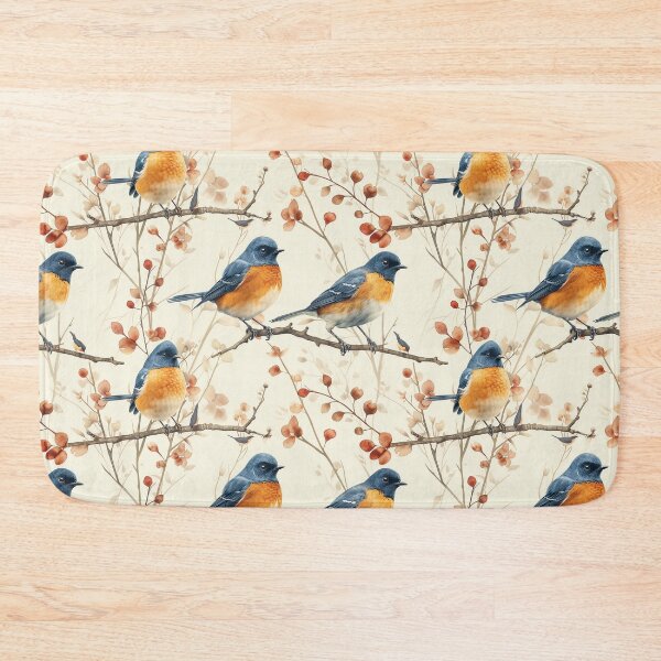 Item preview, Watercolor Bluebirds on Branches Gentle Spring Pattern designed and sold by NTGUILTY.