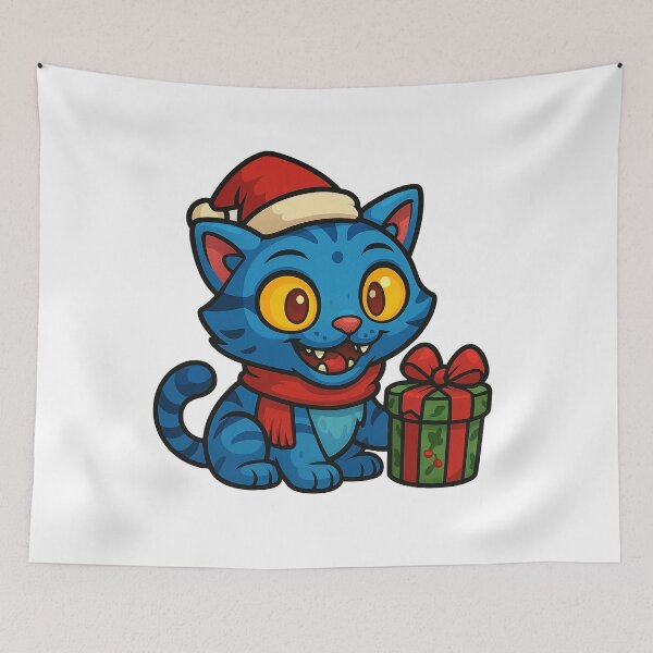 Item preview, Blue Tiger and Christmas day designed and sold by FuzzyMood-_-.