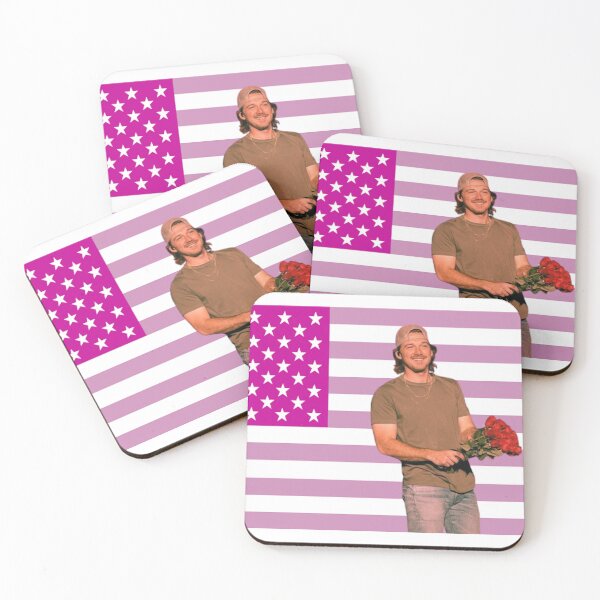 Item preview, Morgan Wallen Roses Pink American Flag Fan Art designed and sold by RoseMarie Artistry.