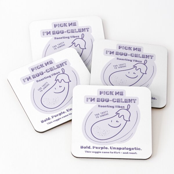 Item preview, Eggplant Flirt – Roasting Vibes & Bold Veggie Charm designed and sold by baskamade.