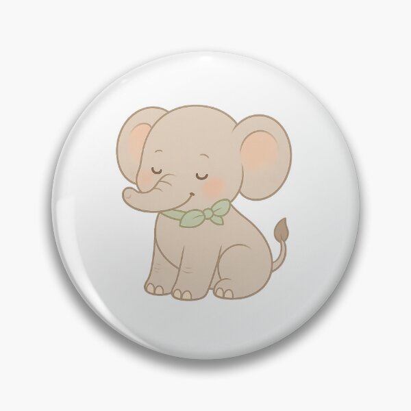 Item preview, Smiling Pastel Elephant With Green Bow designed and sold by HappyArtHaven.