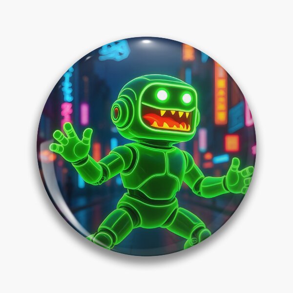 Item preview, Green Neon Robot - Cyber Green Grin designed and sold by Felia001.