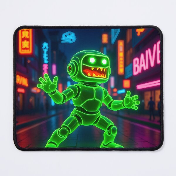 Item preview, Green Neon Robot - Cyber Green Grin designed and sold by Felia001.