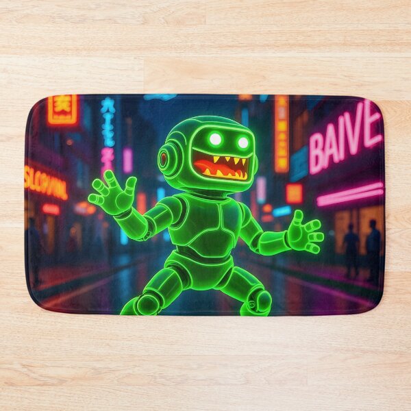 Item preview, Green Neon Robot - Cyber Green Grin designed and sold by Felia001.