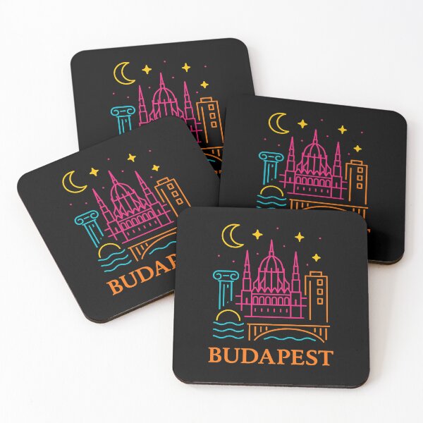 Item preview, Budapest Neon Skyline Collection: Futuristic City Lights designed and sold by Design_Your_Day.