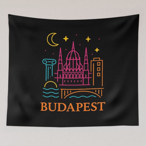 Item preview, Budapest Neon Skyline Collection: Futuristic City Lights designed and sold by Design_Your_Day.