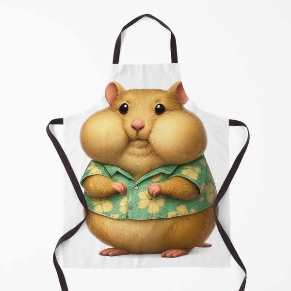 Item preview, Chubby Cheeks Hamster in Hawaiian Shirt – Funny 3D Summer Vibes designed and sold by NeonCore.