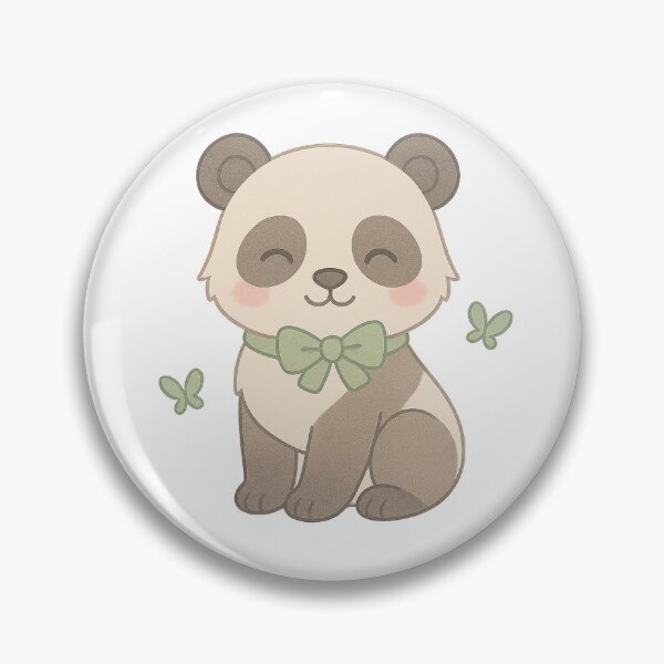 Item preview, Smiling Panda With Green Bow Accessory designed and sold by HappyArtHaven.