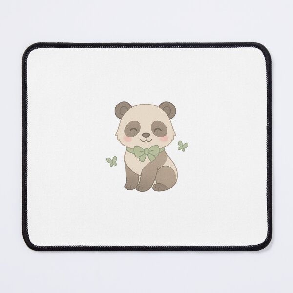 Item preview, Smiling Panda With Green Bow Accessory designed and sold by HappyArtHaven.
