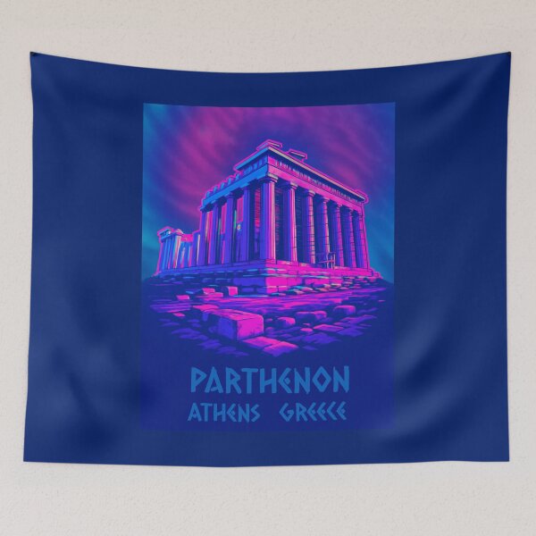 Item preview, Chillwave Parthenon – Retro Greek Temple Vaporwave Art designed and sold by donwillisjrart.