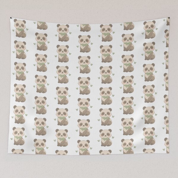 Item preview, Smiling Panda With Green Bow Accessory designed and sold by HappyArtHaven.