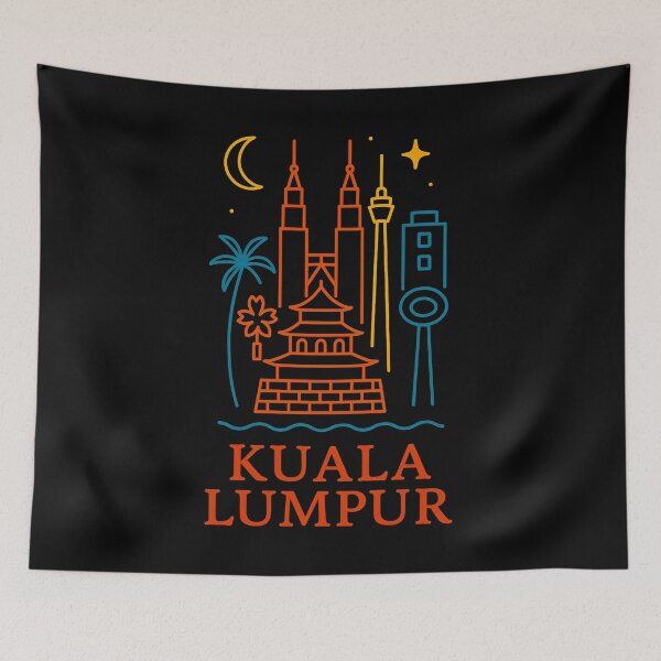 Item preview, Kuala Lumpur Neon Skyline Collection: Futuristic City Lights designed and sold by Design_Your_Day.