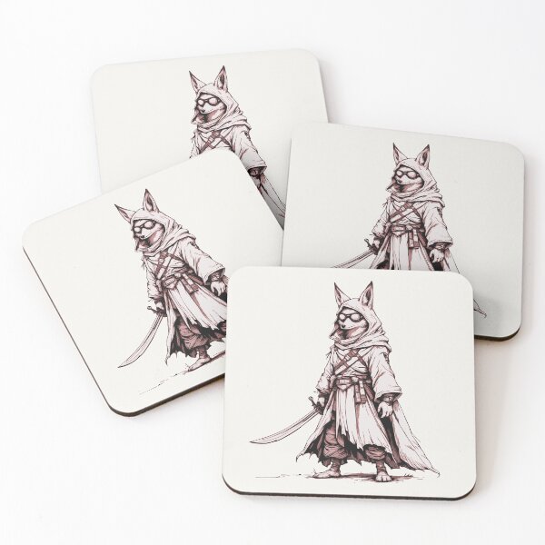 Item preview, Desert Fox Ronin – Anthropomorphic Samurai Warrior Art designed and sold by SteadyRolling.