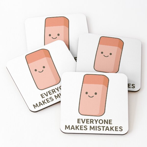 Item preview, Everyone Makes Mistakes – Cute Smiling Eraser Illustration designed and sold by ToonyTeez.