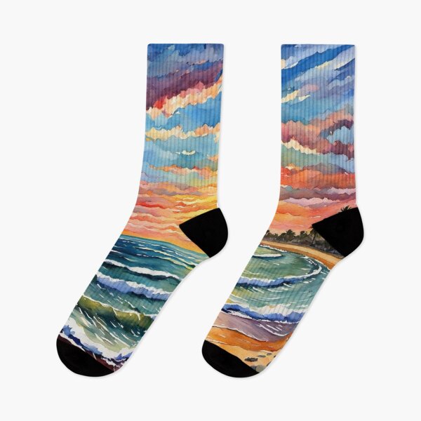 Item preview, Tropical Ocean Sunset Watercolor designed and sold by Uniquely Yours.