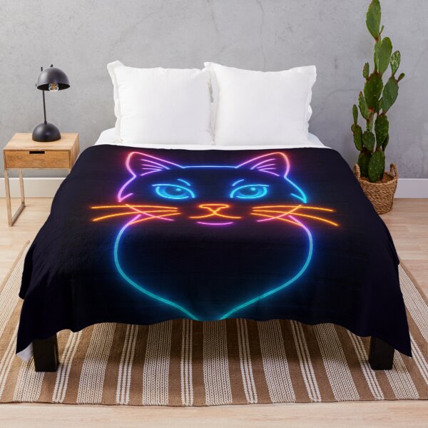 Item preview, Neon Cat Face Glow Art designed and sold by Owcomm.