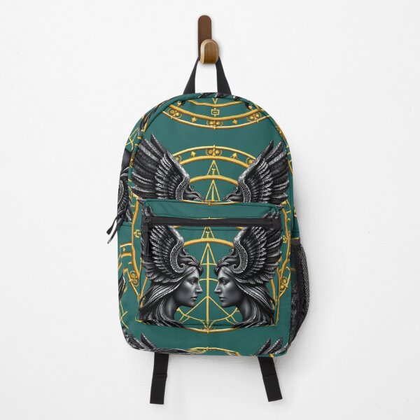 Item preview, Mystical Gemini Symbol with Wings – Valkyrie of Norse Mythology designed and sold by Zodiafruit.
