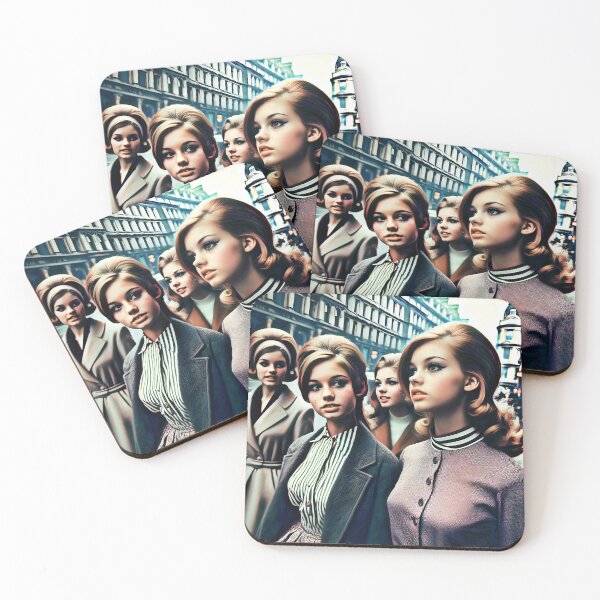 Item preview, City Girls in the Sixties – Retro 1960s Street Fashion Scene designed and sold by EmeraldeaArt.