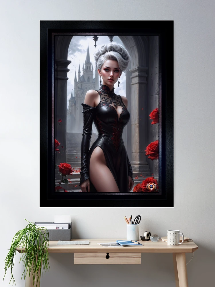 A Romantic Gothic Vision Of Lady Vasalis Timeless Elegance Stunning AI Concept Art by Xzendor7 Room Decor Poster Art Print