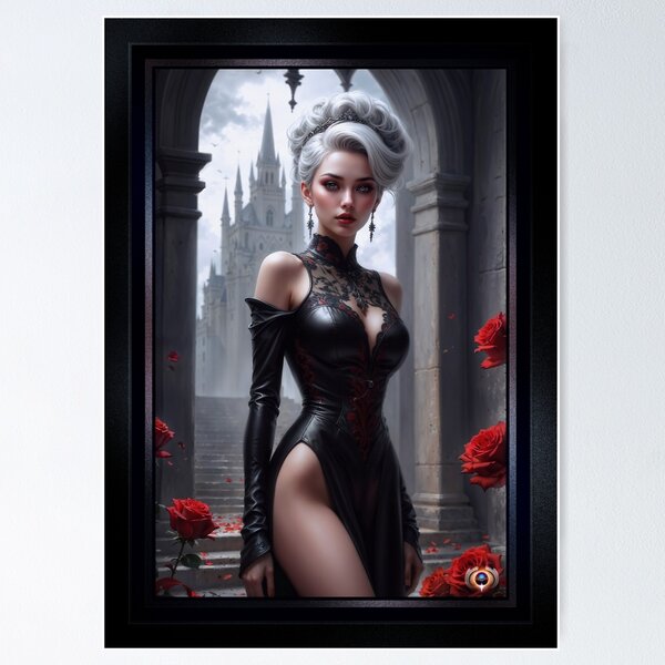 A Romantic Gothic Vision Of Lady Vasalis Timeless Elegance Stunning AI Concept Art by Xzendor7 Poster