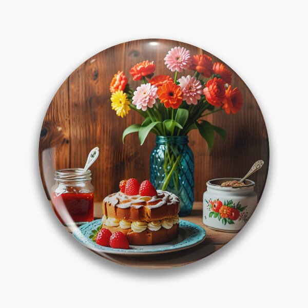 Item preview, Strawberry Jam Cream Cake – Vintage Country Kitchen Scene designed and sold by EmeraldeaArt.
