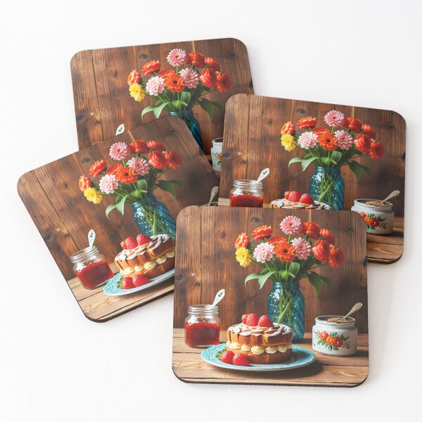 Item preview, Strawberry Jam Cream Cake – Vintage Country Kitchen Scene designed and sold by EmeraldeaArt.