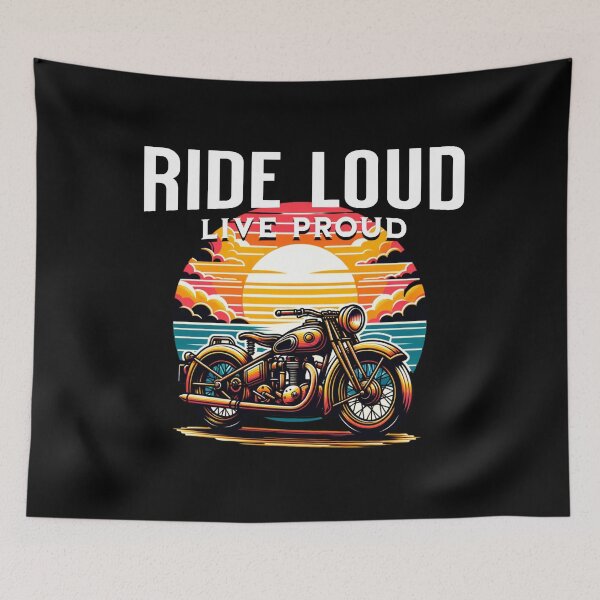 Item preview, Vintage Motorcycle Tee, Biker Shirt, Retro Moto Top, Ride Loud Live Proud Gift, Unisex T-Shirt, Motorcycle Lover Apparel designed and sold by Orens POD.