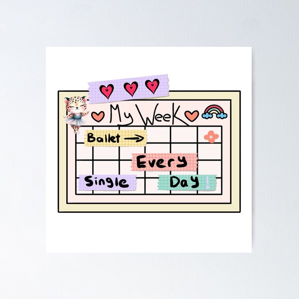 Item preview, Ballet Every Single Day Calendar Sticker designed and sold by Dance Vibes: Blingit Studios.